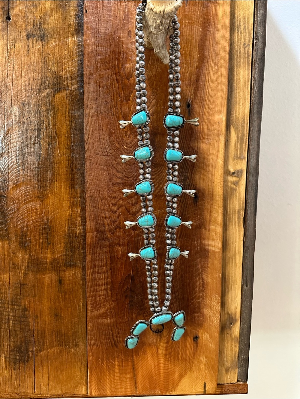 Turquoise Bead Squash Blossom Necklace - Women Jewelry